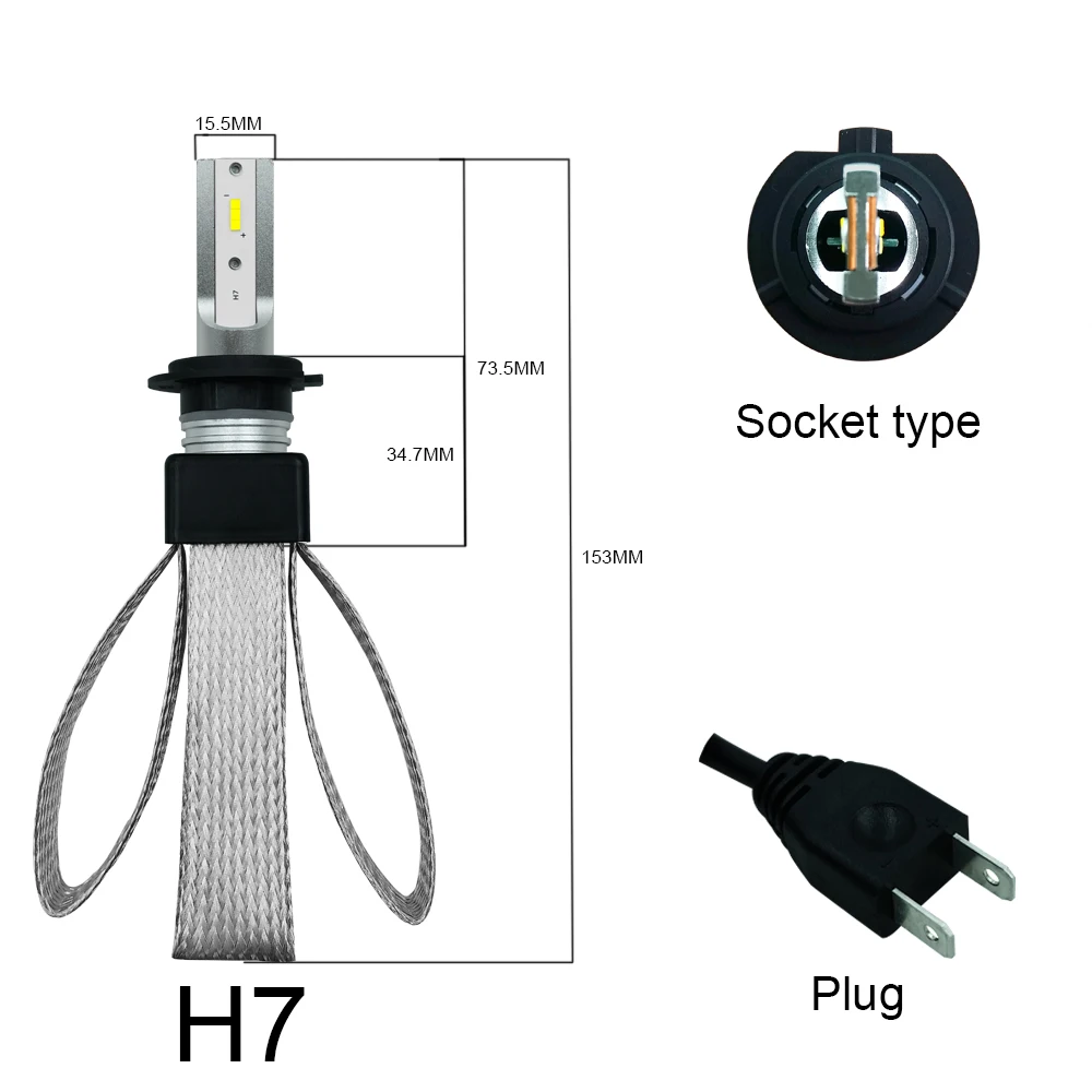 Roadsun автомобилей головной светильник лампа светодиодный H7 H4 H3 H11 9005 9006 9007 880 H27 H4 светодиодный автомобиль Точечный светильник 60 Вт 6000 К авто фары Automovil комплект