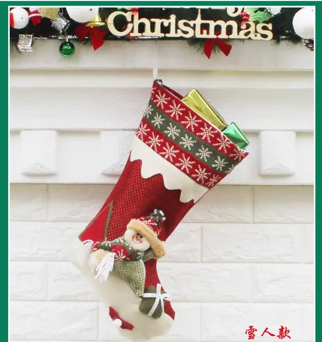 navidad decoraciones para el hogar envio gratis новогодние товары рождественский декор новогодние чулки новогодний носок новогодние подарочные пакеты sac cadeau noel Рождественский чулок мешок для подарков год