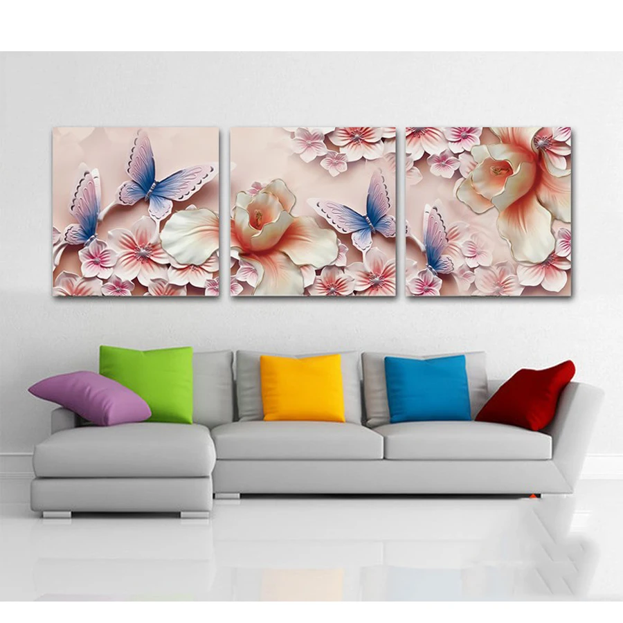 

3pcs,Flower,full square drill,Diy 5D Diamond Painting Cross Stitch Diamond Embroidery Mosaic Paste Needlework home Decor