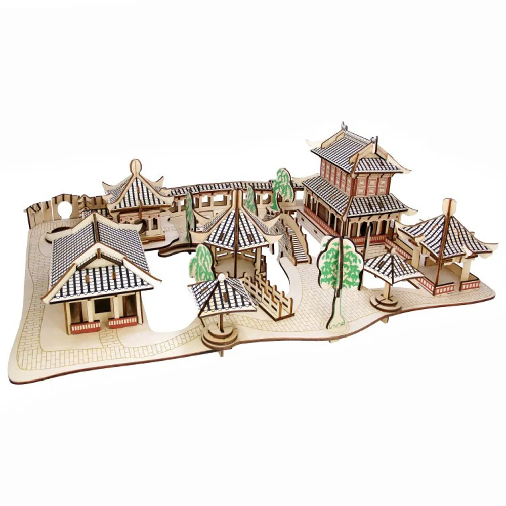 BOHS Suzhou Gardens Wooden 3D Puzzle Scale Miniature Models DIY
