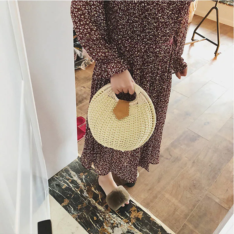 Women Bohemian Straw Bag Snail's Nest Female Summer Beach Bags Vintagge Rattan Handmade Lady Handbag Knitted Tote Bolsa SS3017 (15)