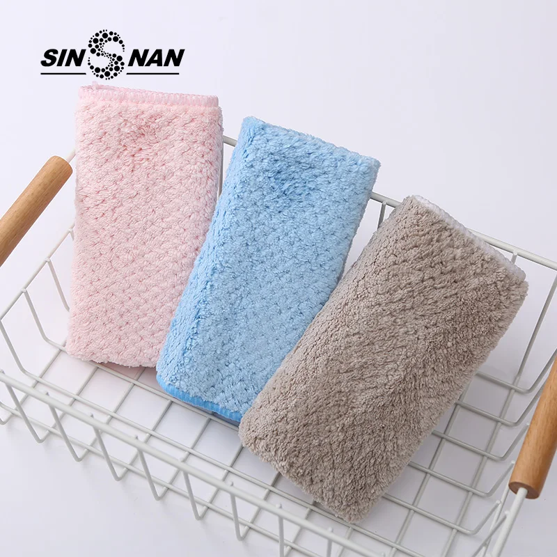 SINSNAN 5pc Microfiber Thicken Pineapple Lattice Coral Fleece Kitchen