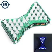 5 в постоянного тока синий светодиодный набор электронных песочных часов DIY Регулируемая скорость забавные электронные DIY наборы светодиодный двухслойный печатной платы