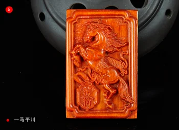 

Koraba Fine Jewelry Indonesian Blood Dragon Wood Manual Sculpture Chinese Zodiac Horse Pendant Free Shipping