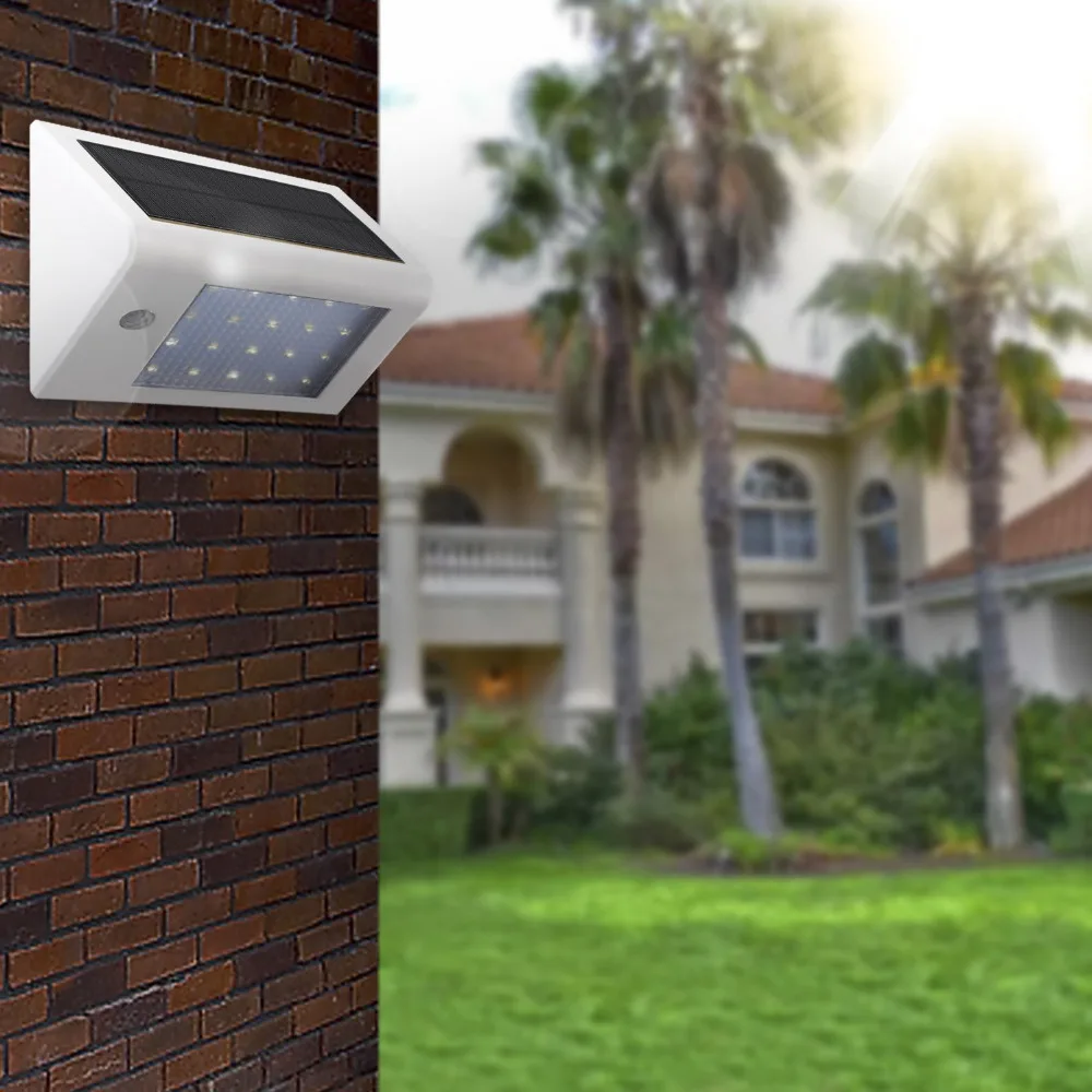 

T SUNRISE Outdoor Lighting 20 LEDs Solar Wall Light 350LM Motion Sensor LED Lamp for Garden Patio Pathway IP65 Waterproof