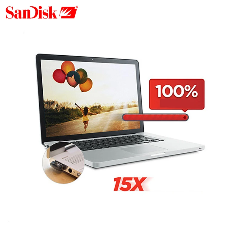 SanDisk Fit USB флеш накопитель 64 ГБ CZ430 16 Гб мини 128 до 130 МБ/с./с Флешка высокоскоростной 3