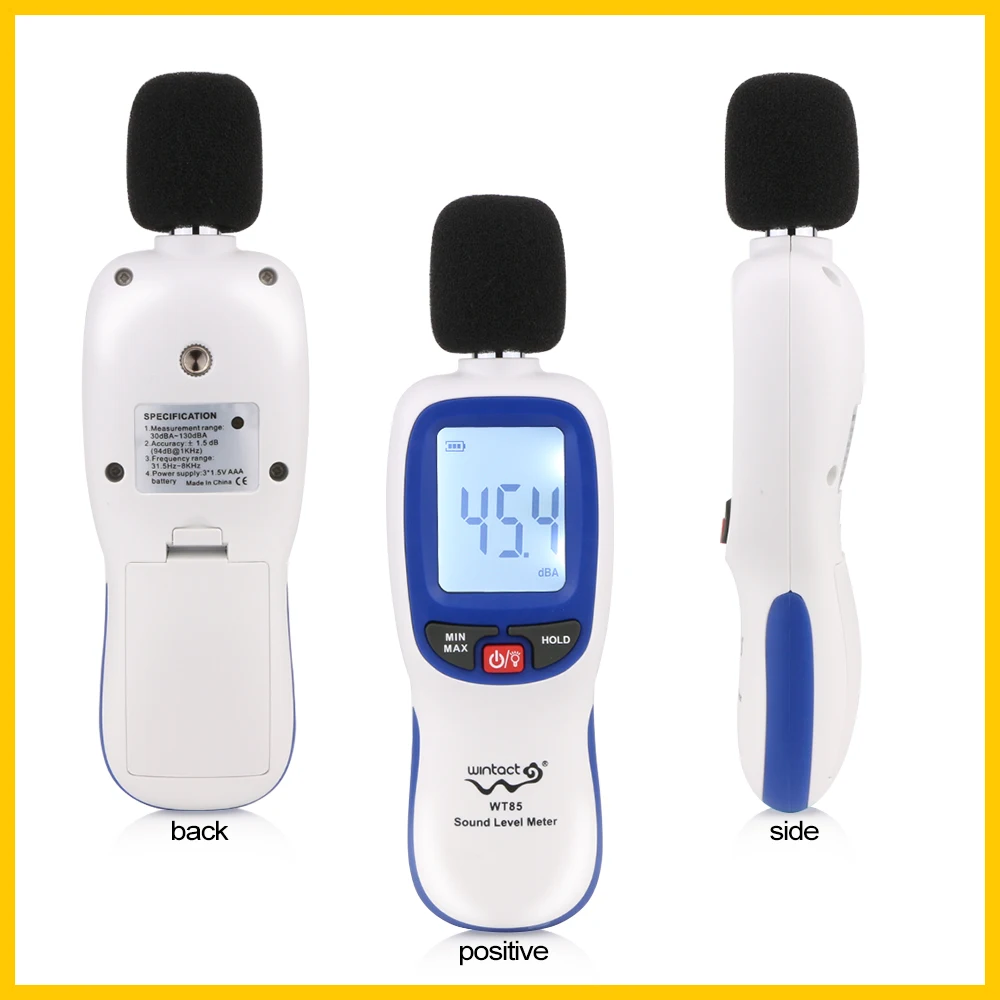 WINTACT WT85  Mini Sound Level Meters Digital Noise Decibel  Noise Audio detector Digital Diagnostic-tool 30~130db 2