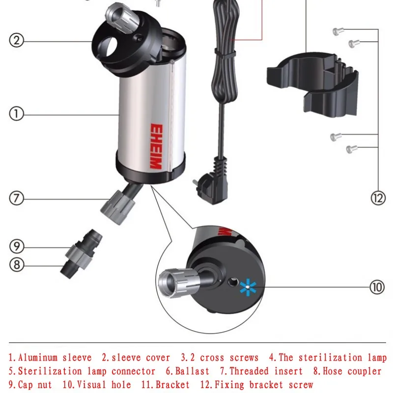 Германия, Eheim УФ бактерицидная лампа для стерилизации аквариума лампа для дезинфекции и удаления водорослей аквариума с внешним