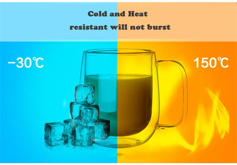 Двойные стенки Стекло чайная, кофейная кружка чашка набор с ручной работы из термостойкого необычная кружка утепленная Чай кружки прозрачная Питьевая Посуда