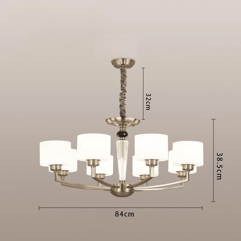 Itoon Post современная светодиодная люстра Скандинавское Освещение Гостиная Спальня Дизайн Декор простой стеклянная форма железные белые бронзовые люстры - Цвет абажура: 8 lights chandelier