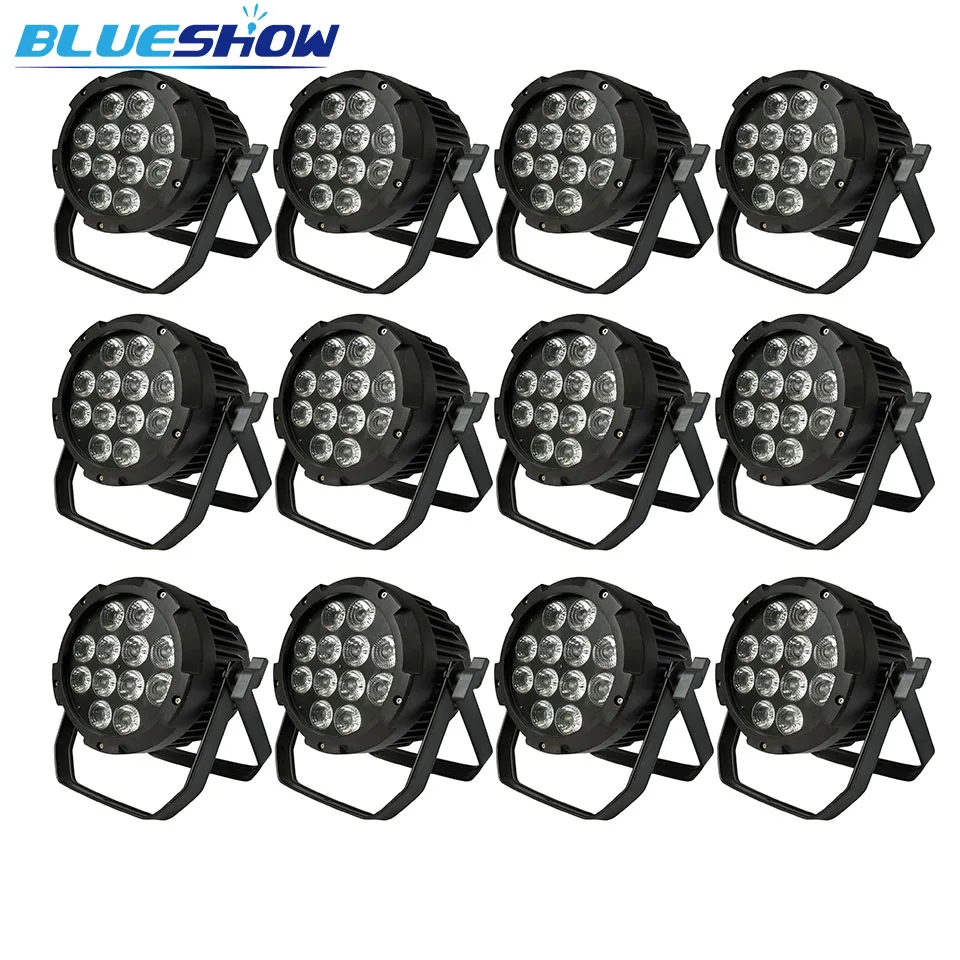 

no tax custom 12pcs/Lot, Outdoor flat Led par Light rgbw waterproof 12x10w 4in1 or 12x12w rgbwa 5in1 or 12x15w rgbwauv 6in1 dmx