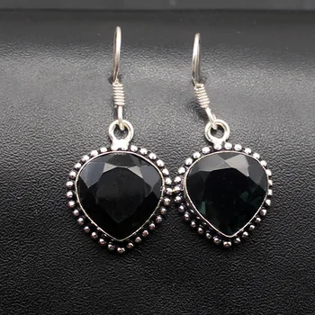 

Hermosa Hermosa 49% OFF Heart Shape Vintage NavyTopaz Dangle Earrings For Women 1 1/2 Inch HP192