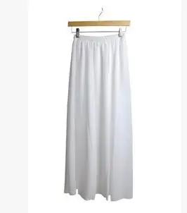 Фирменный дизайн Для женщин шифоновая длинная юбка одноцветное Цвет Высокая Талия Винтаж Повседневное пляжная юбка в цыганском стиле карамельных цветов Плиссированное юбки - Цвет: white
