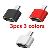 3 uds Cable Mini OTG Adaptador USB OTG Micro USB a USB Convertidor para Android Tablet PC