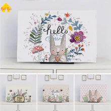 Короткий плюшевый чехол для телевизора, ткань с рисунком милого кролика, художественная толщина, высокое качество, печать, 7 размеров, гостиная