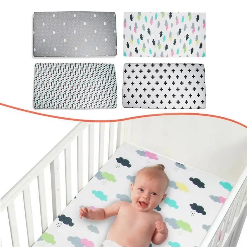 Простыня для новорожденных, хлопок, мягкий наматрасник с мультяшным рисунком для новорожденных, подходит для постельных принадлежностей, размер 130x70x22 см