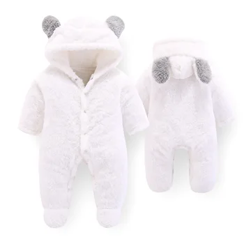 Baby Winter Overalls For Baby Girls Costume 2019 Autumn Newborn Clothes Baby Wool Rompers For Baby Boys Jumpsuit Infant Clothing 4