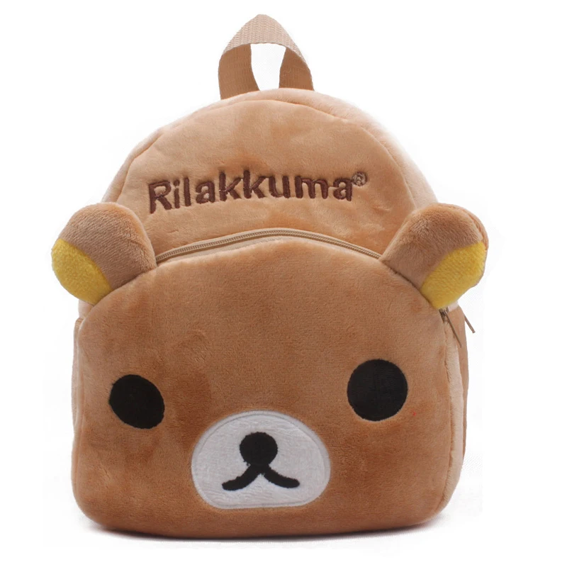 Hot Sale Lovely soft Plush backpack brown Rilakkuma school bag children plush backpack plush bag kid