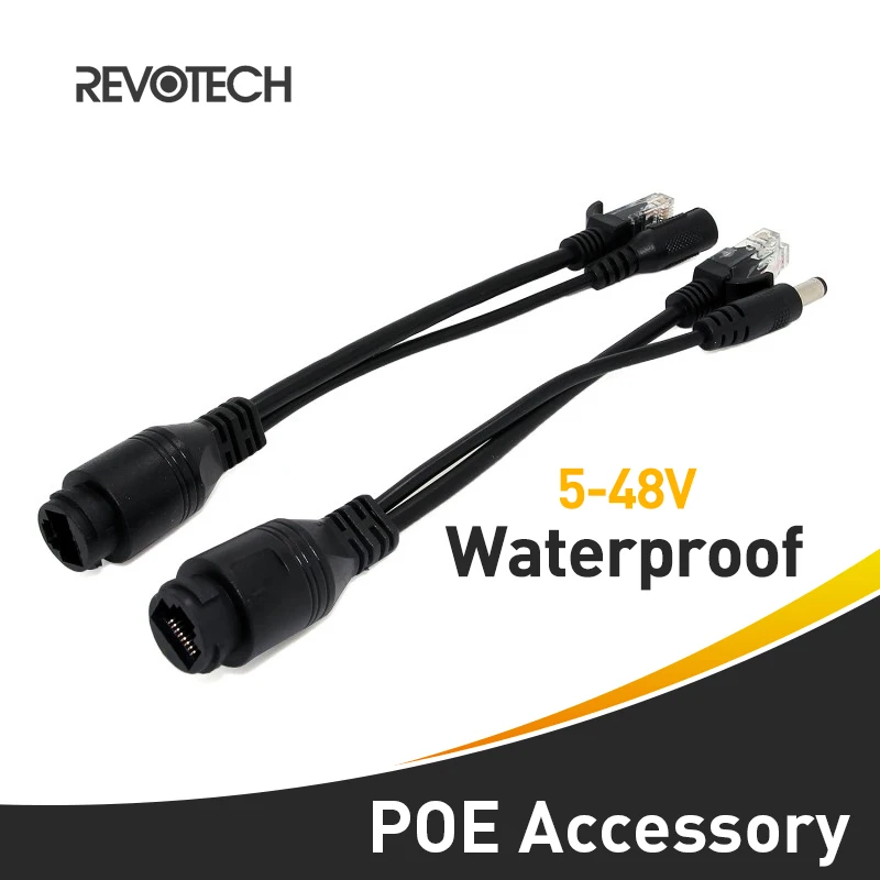 

Waterproof POE Adapter cable POE switch Cable Black POE Splitter Injector Separator Combiner