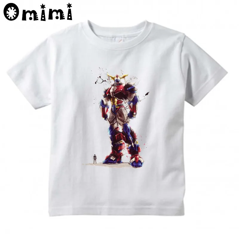 

Children's Japanese Robot Series Grendizer T-shirts Boy and Girl Summer Short Sleeve White T Shirts Kid Clothing Tops
