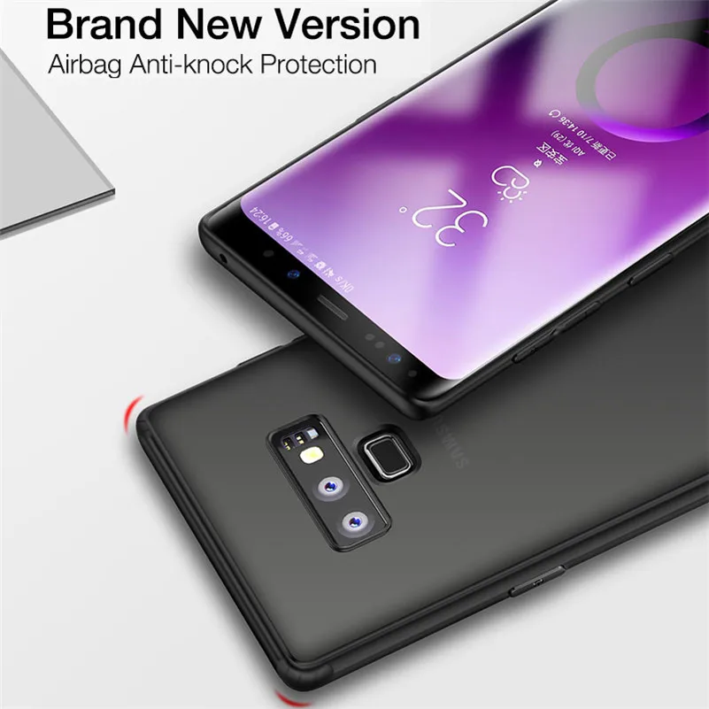 

Matte TPU Case For Samsung Galaxy Note9 S9+ Anti-fingerprint TPU Cover S8 Plus Note 8 9 S7 Edge S6 Frosted Airbag Cover Cases