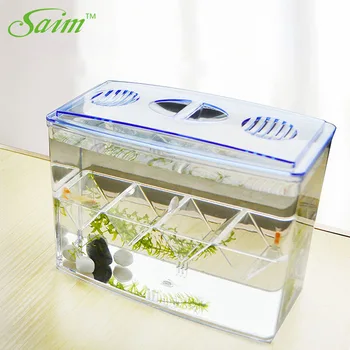 

Saim Aquarium Betta Fish Bowl Acrylic Isolation Cylinder Fishes Box Fish Tank Separation Hatching Box Fishes Breeding Box JJ502