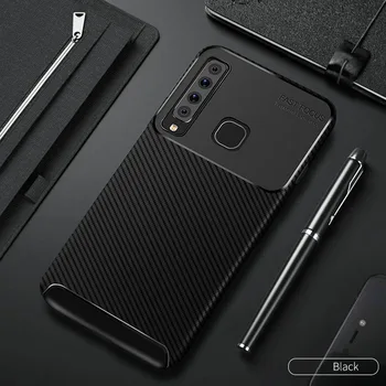 

50pcs/lot Soft Anti-fingerprint Slim TPU Carbon Fiber Rugged Armor Case For Samsung Galaxy A6 Plus A8 Plus 2018 A6/A8/A9 2018