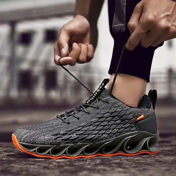 

Sneakers Men Running Shoes Laceup Athletic Breathable Trainers Zapatillas Sports Male Shoes Black Parkour Outdoor Walking Shoes