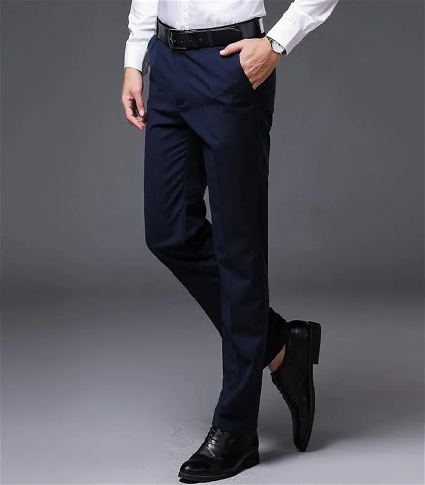 Новинка, черные мужские облегающие брюки, Формальные Свадебные деловые прямые мужские брюки, офисное платье, брюки - Цвет: 002