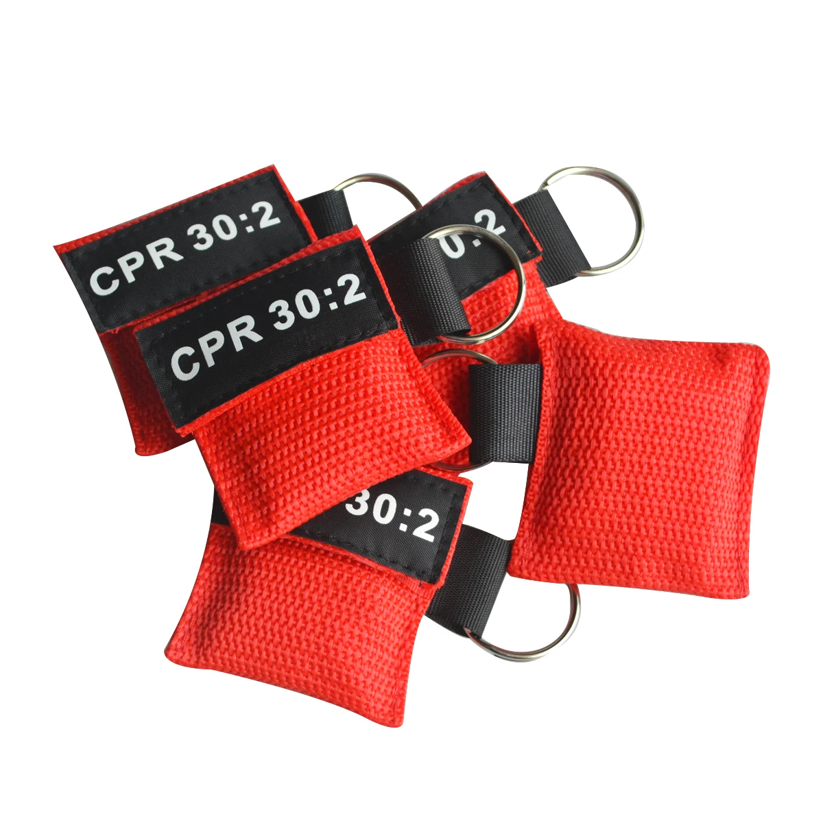 40pcs 30:2 CPR Resuscitator Mask First Aid Skill Training Mouth To Mouth Breathing One-way Valve Health Care Tool Red Color