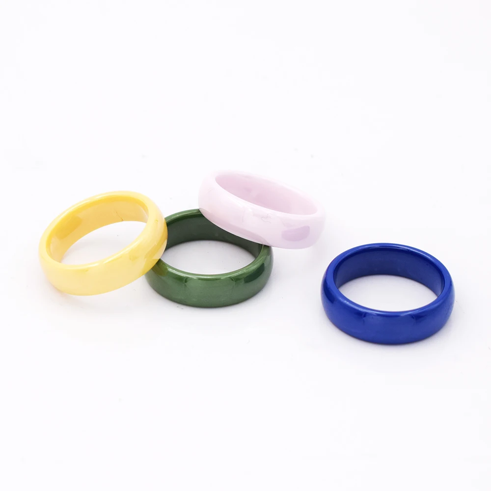 

4 Color Top Quality Jewelry 6mm Beautiful Hand Cut Ceramic Ring For Woman With Smooth surface Man Ring Jewelry Wholesale