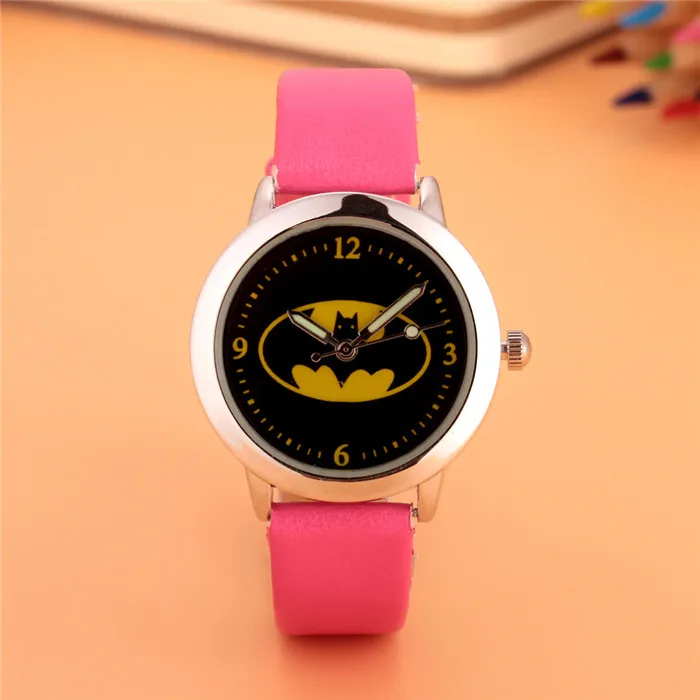 by DHL 100pcs/lot wholesales newest hot sales fashion 3D cartoon Batman boys children gifts watch q