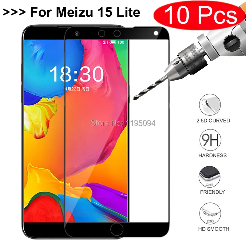 10Pcs 2.5D 9H Full Cover Ultra-thin Tempered Glass Screen Protector For Meizu 15 Lite 5.46&quot Toughened Protective Film | Мобильные