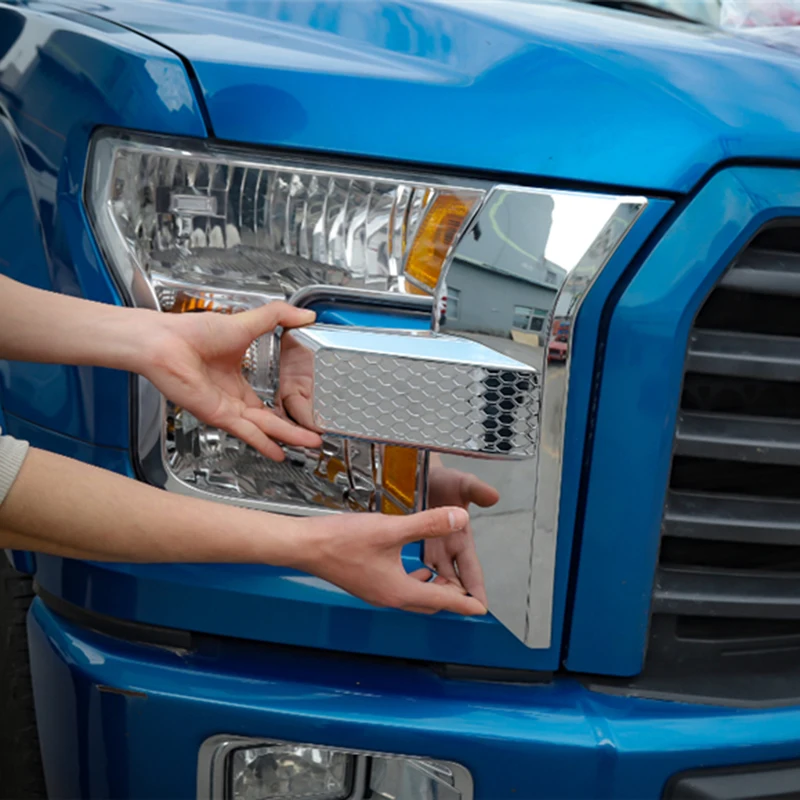 ABS передняя отделка части решетка наклейка для-17 Ford новая модель F150 2 шт
