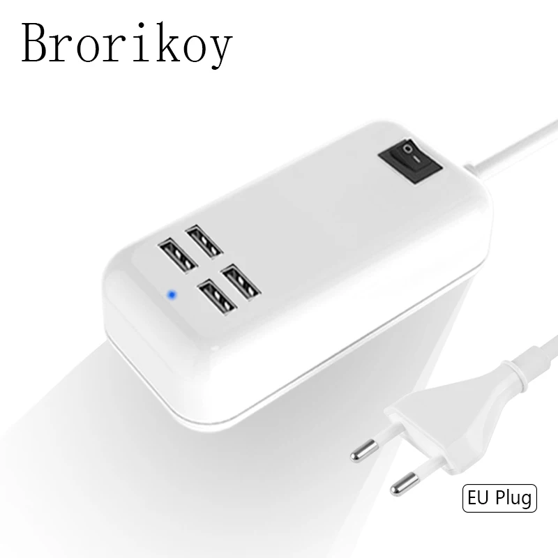 4 порта USB зарядное устройство док станция для iPhone X Samsung Galaxy S8 S9 Note 8 Быстрая