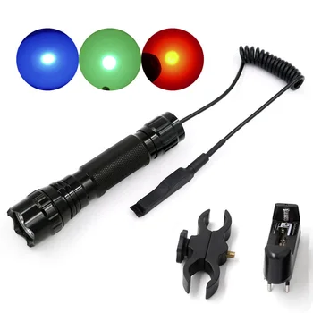 

WF-501B Hunting LED Flashlight Green/Blue/Red Lighting On/Off Mode Lantern Scope Mount Remote Switch Charger