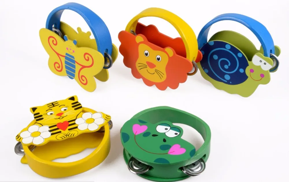 Bebe 6 Pouce Bande Dessinee Tambourin Animal Percussion De Tambour A Main Jouet Enfants Accessoires De Danse De La Petite Enfance L Education Orff Instrument Aliexpress
