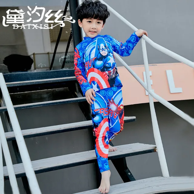 Best Offers Child Swimwear Bikini For Kids Children's Swimming Suit 2018 Long Sleeve Boy Trousers Drying Lycra Animal Sierra Surfer
