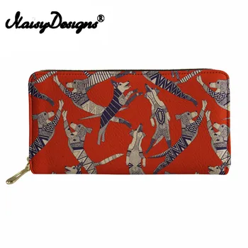 

Noisydesigns Women Pu Leather Dog Rarty Printed Retro Style Long Phone Cash Purse Ladies Clutch Money Bag for Females Wallet