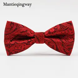 Mantieqingway Новый бренд галстук бант Для мужчин с галстук-бабочка с принтом мужской галстук-бабочка Пейсли Лук Свадебные Жених