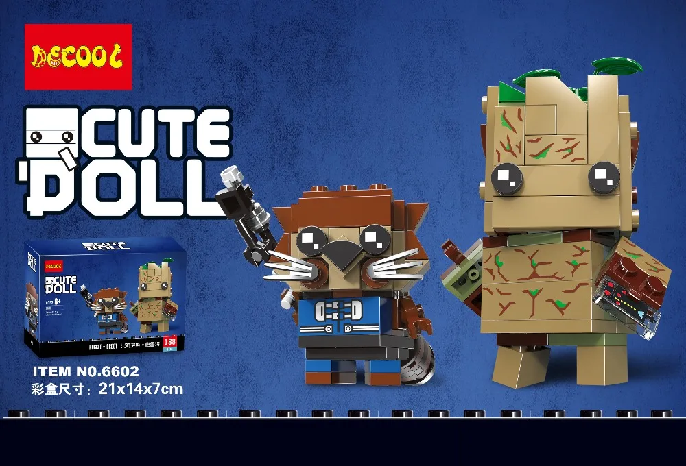 Playmobil Kennie Groot & Rocket Steve crepers Оуэн синий Brickheadz строительные блоки фигурка детей Подарки для Минифигурки