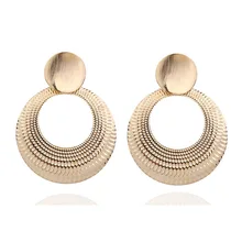 Модные ювелирные изделия геометрические металлические большие круглые серьги для женщин массивные золотые ретро круглые свисающие серьги в форме капли Oorbellen