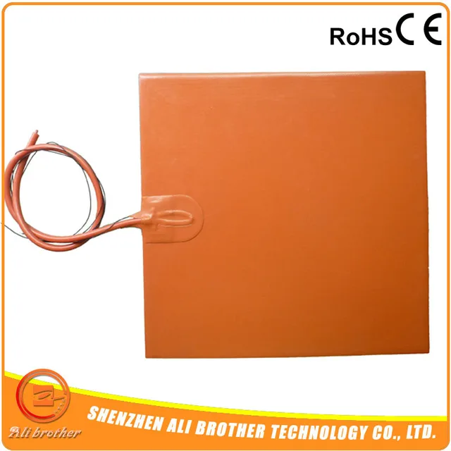 Silicone Heater Pad 24V 190W 225x225MM,With 3m adhesive and 100k