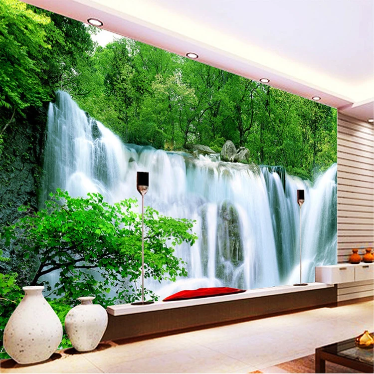 Personalized 3d Forest Waterfall Wallpaper