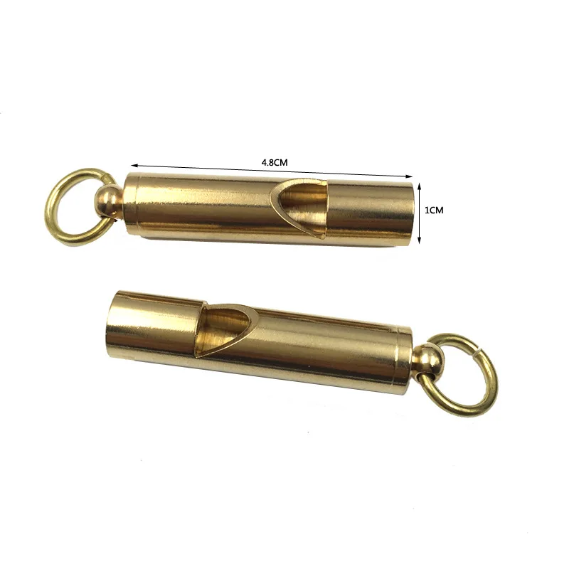 VGEBY EDC Whistle 2Pcs Premium Handcraft Vintage Pure Brass Mini Emergency Survival Whistle Referee Key Chain Whistle for Camping Hiking Sports
