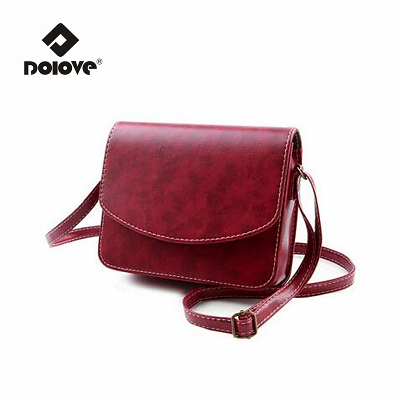 

DOLOVE 2019 Mini Women Bags Oil Wax PU Leather Women Messenger Bags Small Fashion Shoulder Handbags Bag
