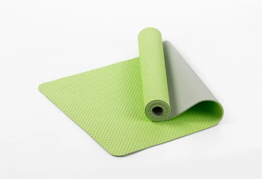 TPE защиту окружающей среды нетоксичные безвкусно Yoga коврик соты вентиляции тело строительные площадки утолщение и расширение коврик - Цвет: Зеленый