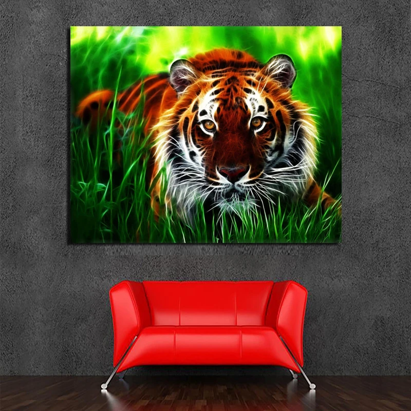 

Tiger In The Jungle Animal Print Wall Art Canvas Painting Posters Prints Modern Painting Wall Picture For Living Room Home Decor