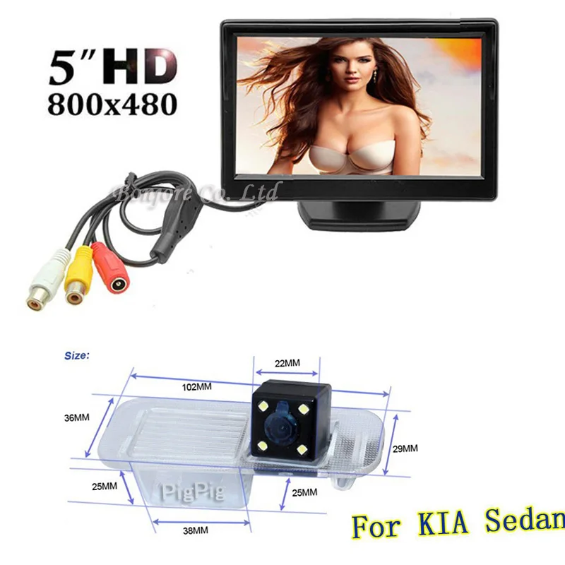 

5 Inch LCD Screen Monitor Display 800 x 480 with CCD Car rear view camera for KIA K2 Rio Sedan waterproof night vision Parking