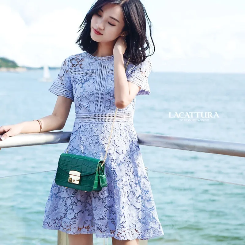 

LACATTURA Women Leather Handbags Chain Messenger Bags 2019 Ladies Flap Alligotar Shoulder Bag Fashion Clutch Crossbody For Girls